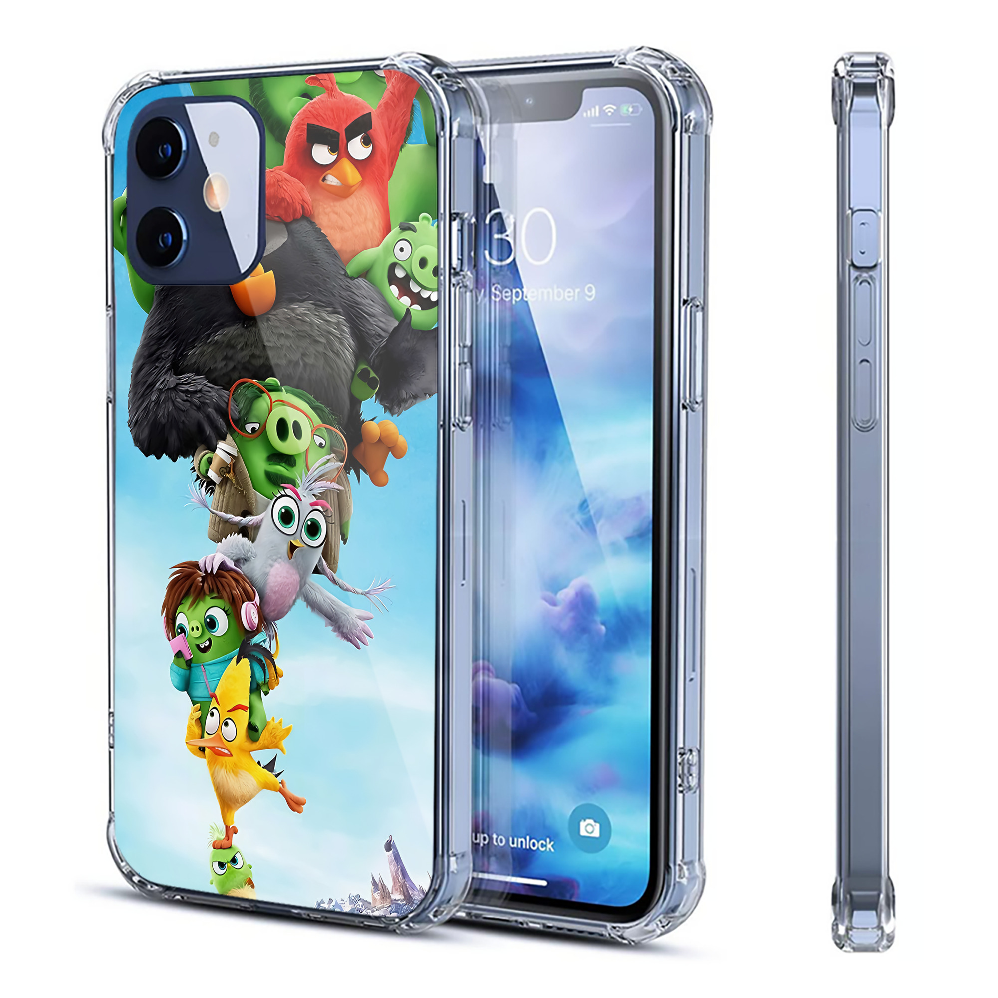（画像用） Angry Birds アングリーバード 【iPhone 12シリーズ対応】透明スマホケース（クリアソフトケース）